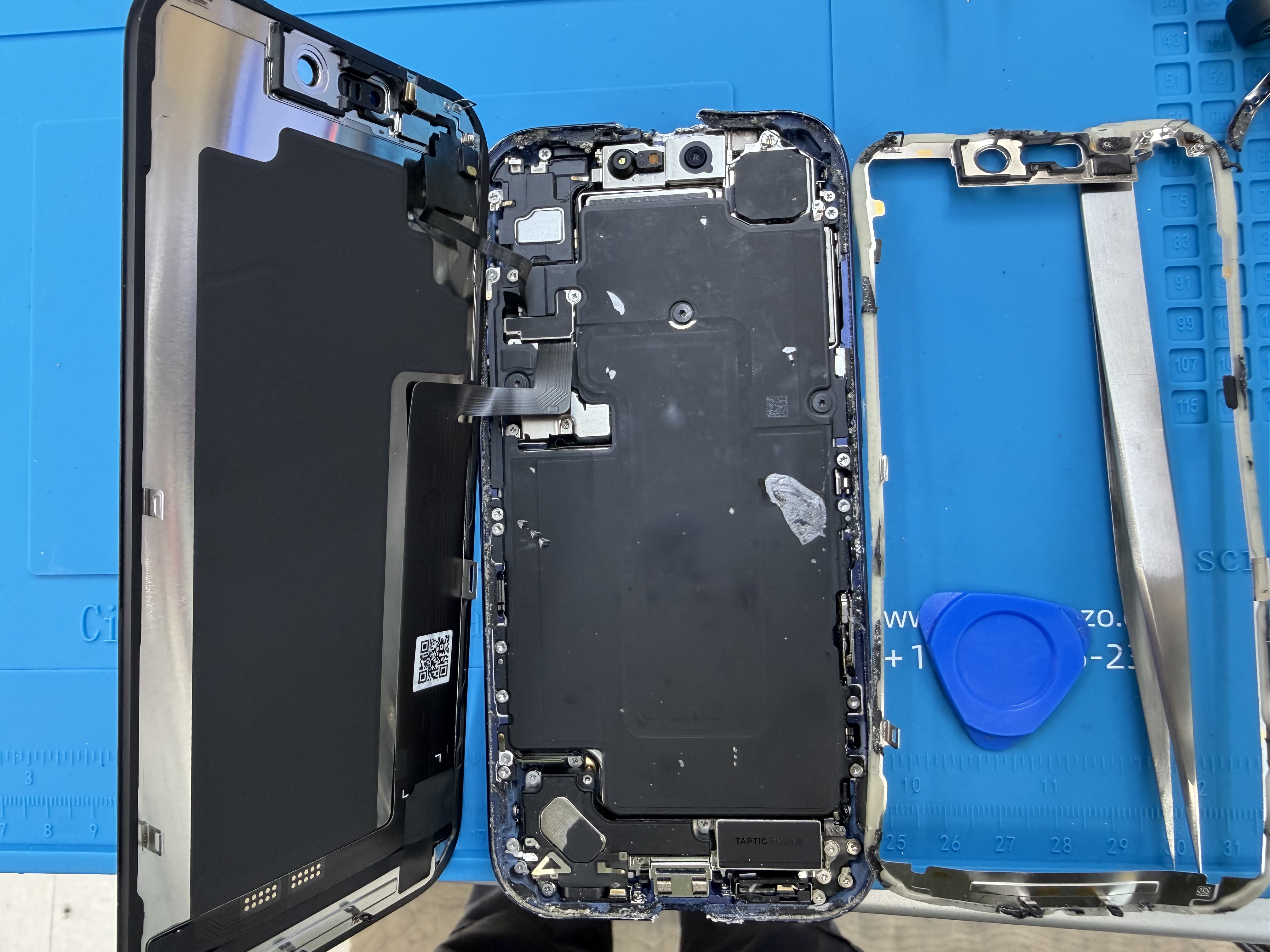 iPhone being repaired at Fixtronics NYC for mail-in customer